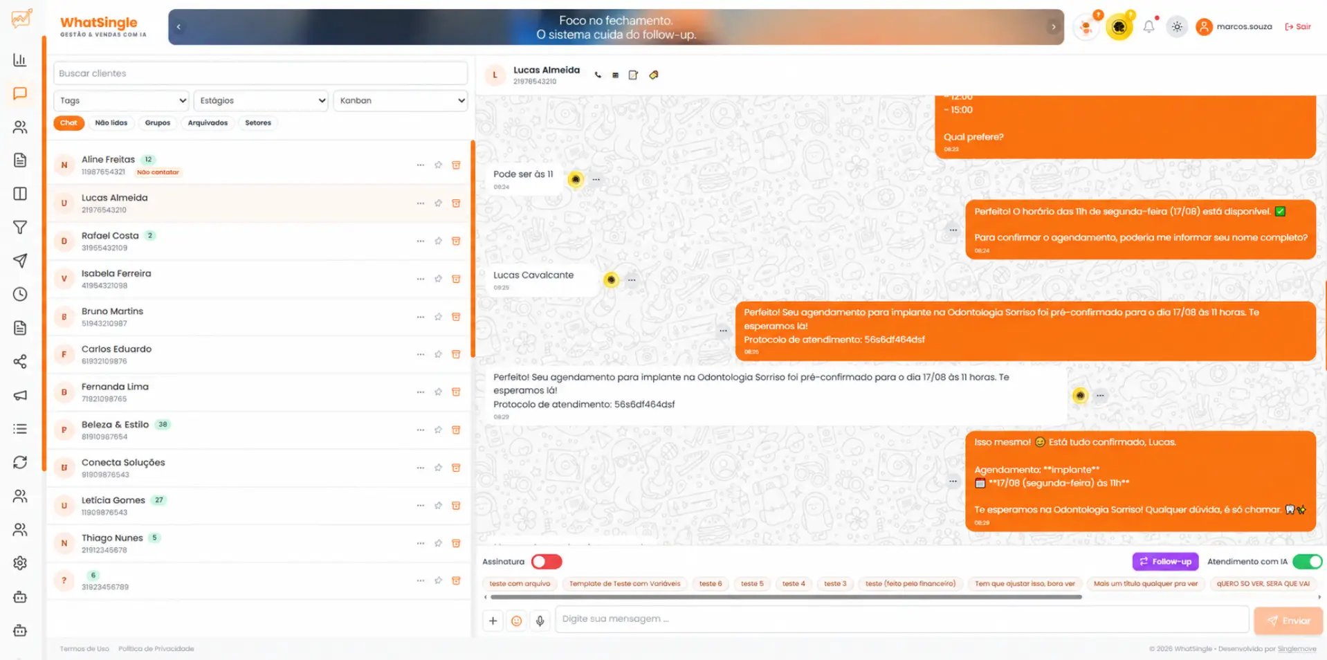 Atendimento automático com IA respondendo cliente no WhatsApp