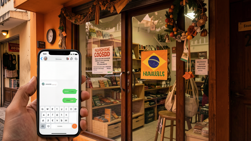 Horário de funcionamento no feriado no WhatsApp avisado no perfil e na conversa
