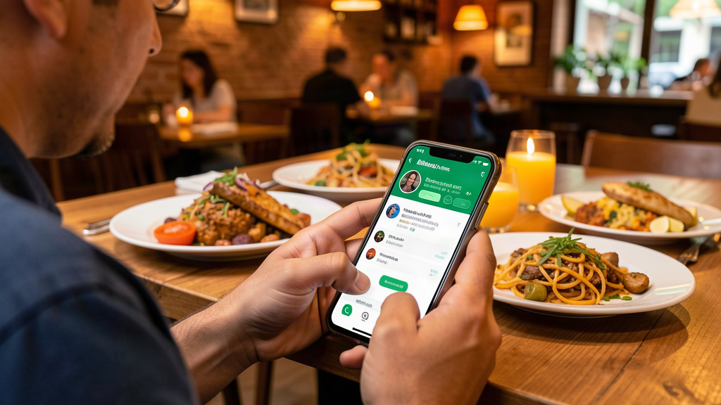 Lista de transmissão para restaurante no WhatsApp com cardápio do dia