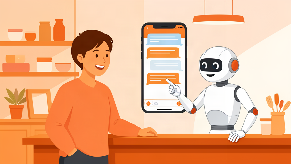 Tela de celular mostrando o melhor chatbot grátis para WhatsApp em atendimento automático