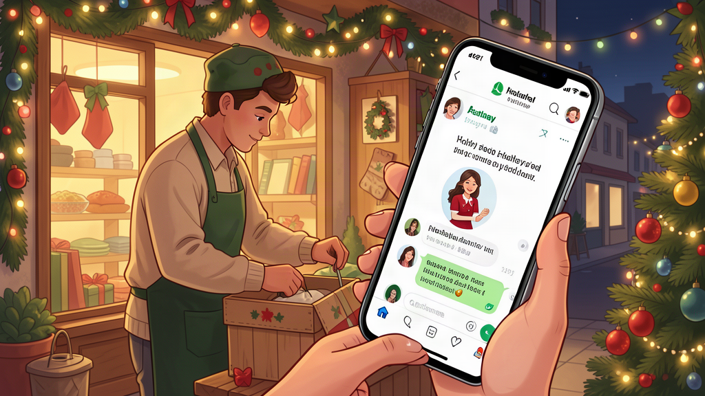 Mensagem de recesso de fim de ano no WhatsApp avisando clientes sobre a pausa